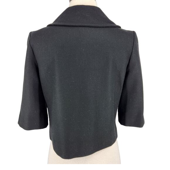 Tulle Wool Blend Cropped Coat Peter Pan Collar Pockets Womens Size Small - Picture 4 of 6